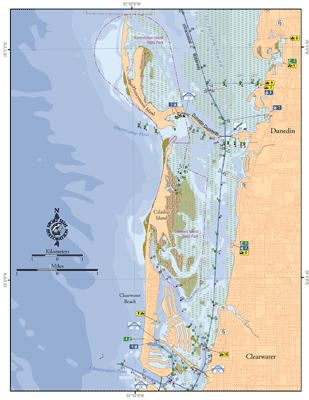 Detailed map of Honeymoon Island