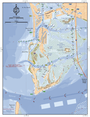 Detailed map of Tierra Verde and Fort De Soto