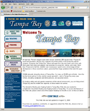 Front pafe of online Boating and Angling Guide to Tampa Bay
