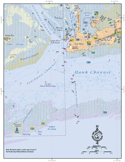 Detailed map of Key West offshore to Sand Key