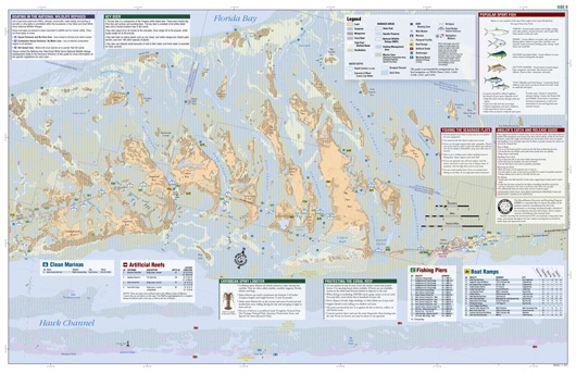 Top Spot N-209 Lower Keys Area Fishing Map 