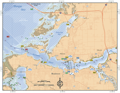 Detailed map of the Manatee River